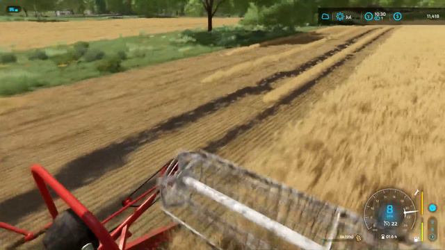 Harvesting wheat, baling straw, selling bales | Krebach Farm | Farming simulator 22 | Timelapse #06 смотреть онлайн