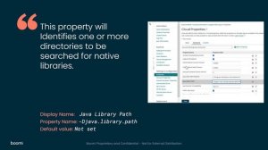 Properties Panel, Advanced tab   72    Java Library Path