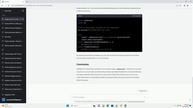 python subprocess no such file