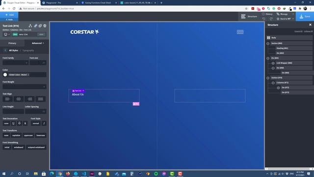 Building a Hero Section With a Full Screen Off-Canvas Section using Oxygen Builder.