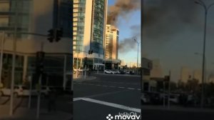 Пожар произошол сегодня здания (Казахмыс) Астана, Нур-Султан.