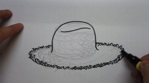 How to draw a straw hat [ 4K ]