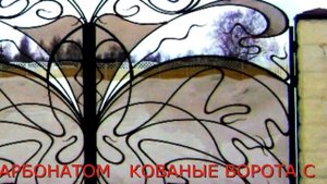 Кованые ворота с поликарбонатом, кованая калитка с поликарбонатом