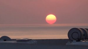 Рассвет, Венера на фоне солнца, видно невооруженным взглядом