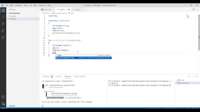 TypeScript | #12 Interface in TypeScript | Step by Step Tutorial for TypeScript