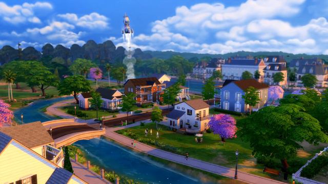 Video Game ASMR: Sims 4 | Willow Creek Magnolia Blossom Park смотреть онлайн