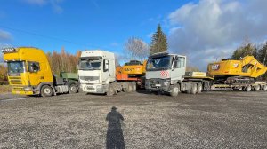 ВЕЗЁМ ЭКСКАВАТОРЫ НА СЕВЕР. ТЯЖЕЛОВОЗЫ! | Первый снег в октябре.