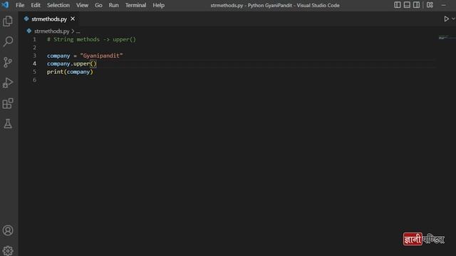 String methods upper | Lecture 23 | Python for Beginners