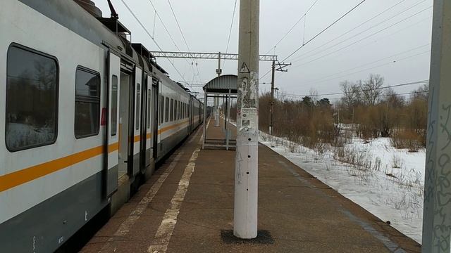 Электропоезд ЭП2Д-0035 ЦППК платформа Орудьево 16.03.2021 смотреть онлайн