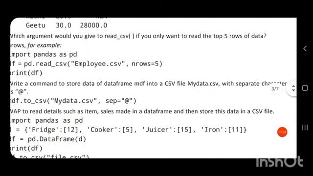 python pandas csv file questions