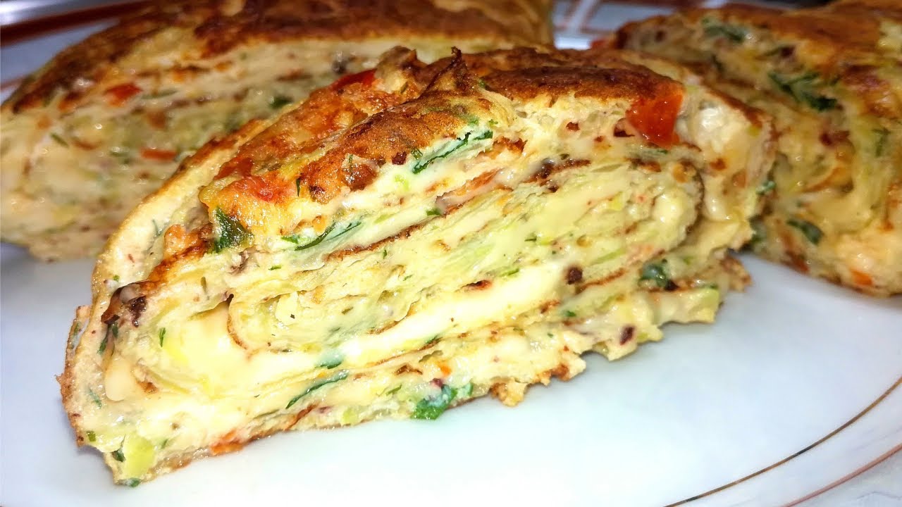 Вкусный рулет из кабачков за 15 минут! Кабачковый рулет на завтрак. Быстро и просто!