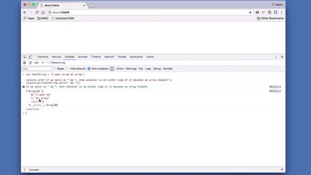 How to turn a JavaScript string into an array - Kevin Chisholm Video