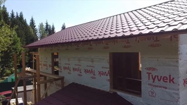 ?Монтаж кровли и отделка каркасного дома за 14 дней.