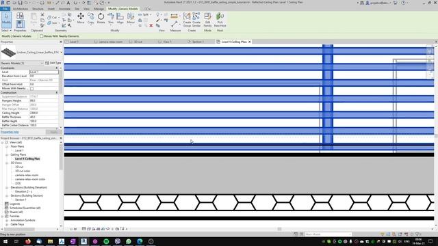 Suspended Baffle Ceiling in Revit with Lindner Parametric Family | Rectangular Footprint смотреть онлайн