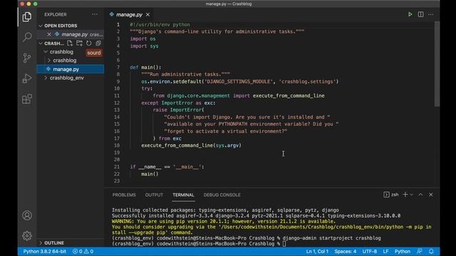 Django Python Crash Course Part 1 - Building a blog for beginners