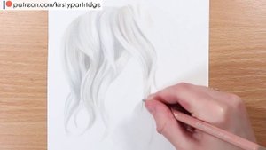 How to Draw White Hair in Colored Pencil | Drawing Platinum/ Light Blonde Hair