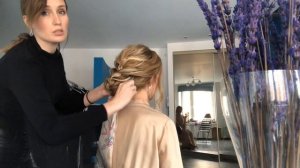 Экспресс прическа за 15 минут. Вечерняя прическа "Пучок". Прическа с плетением. Платок в прическах.