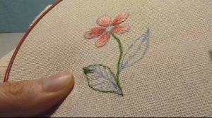 Вышивка гладью для начинающих "Цветок" satin stitch embroidery for beginners Flower