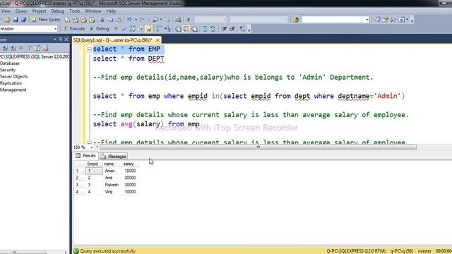 Subquery in SQL