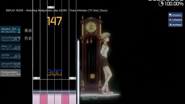 OSU(mania mode) Gameplay (Myself,Yourself) смотреть онлайн