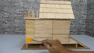 Как сделать милый домик из палочек от мороженого - часть 2