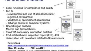 Validation and Use of Excel® Spreadsheets in Regulated Environments