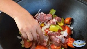 Баранина с овощами!!!Такое мясо можно и на праздник приготовить!#баранина #казан#овощи#