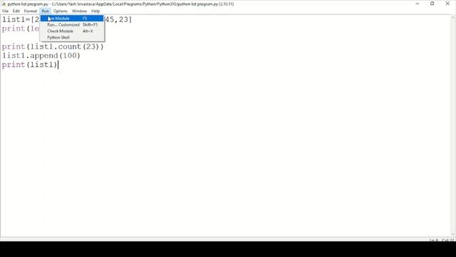 List functions in Python(Part-a)|len(),count(),append(),extend() and insert() functions