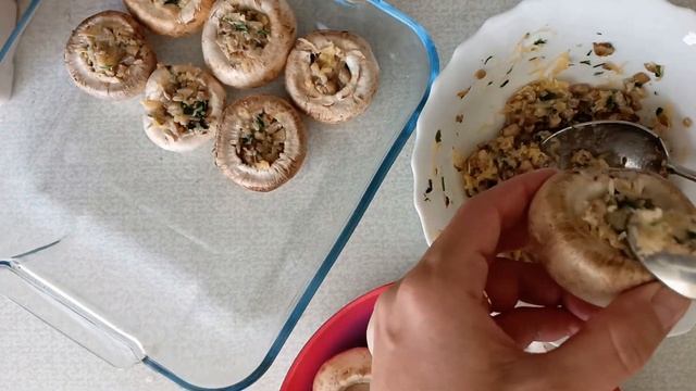 ?Грибы, фаршированные сыром# фаршированные шампиньоны