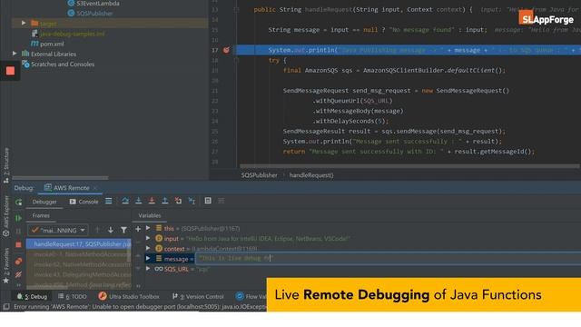 Live debug Java functions with IntelliJ IDEA