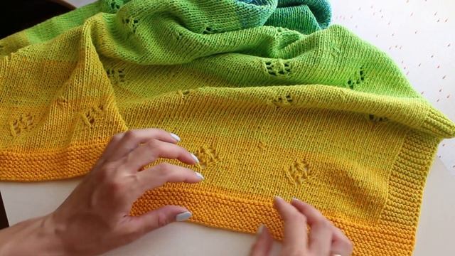 Плед летний для новорожденного спицами / Пряжа, схемы, количество петель/ Вязаный плед