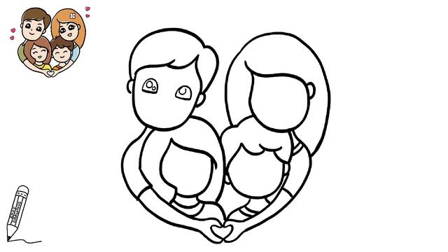 How to Draw a Cute Happy Family | Draw Family Picture, Cute Easy Drawings смотреть онлайн