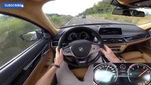 BMW 7 Series G11 740d ACCELERATION & TOP SPEED Interior POV Test Drive AUTOBAHN