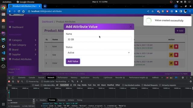 Inventory and POS Management System with Laravel React.js | Attribute  Value CRUD | Part-17