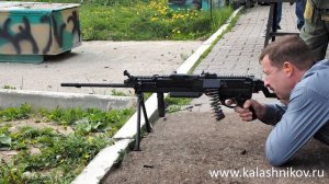 Стрельба из пулемёта с комбинированным питанием КОРД 5,45