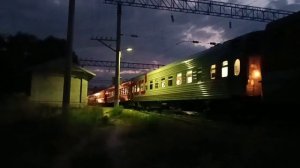 "Первый кирпич на канале"Электрвоз ЭП1-209 с пассажирским поездом №361 Нальчик-Мин-Воды-Москва