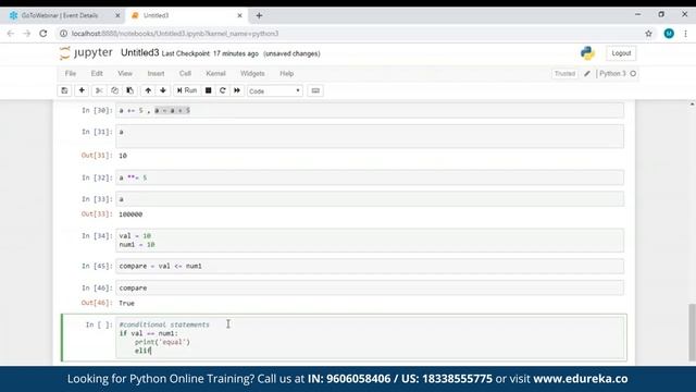 Operators In Python  | Python Tutorial For Beginners | Python Training | Edureka Rewind - 1