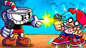 Полная Чашка БОЛИ - КАПХЕД против Бойфренда Friday Night Funkin vs Indie Cross