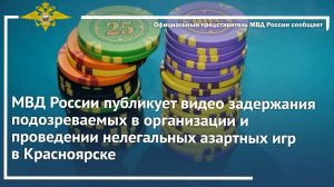 МВД России публикует видео задержания подозреваемых в организации нелегальных азартных игр