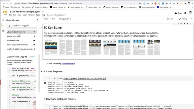 Adding Custom Code Snippets to Google Colab