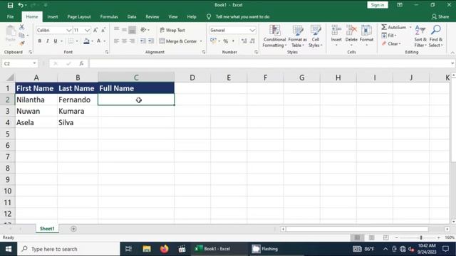 Excel Sinhala Tutorials | MS Excel Sinhala Tutorials | Concatenate