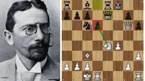 Зигберт Тарраш жертвует пешку и коня в Центральном дебюте! Шахматы