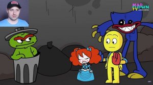 ХАГИ ВАГИ ПРОТИВ ЭЛМО. POPPY PLAYTIME АНИМАЦИЯ НА РУССКОМ РЕАКЦИЯ