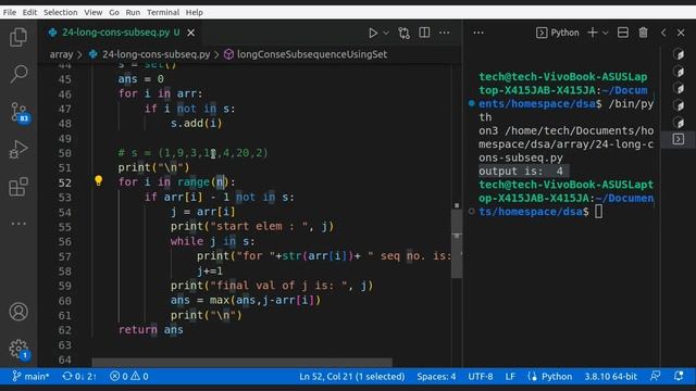 Find Longest Consecutive Subsequence | Solved | DSA | Array - 10 | Python смотреть онлайн