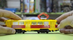 Трамвай Технопарк металлический инерционный со светом и звуком 133613