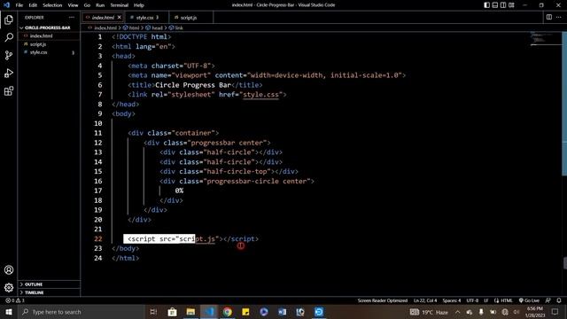 Circle progress bar using html CSS and JavaScript with complete code ?