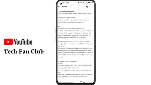 Realme 8i Realme UI 4.0 Android 13 Stable Update/Realme 8i New Update F.05 June 2023/New Features