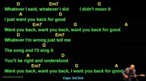 Take That - Back For Good - Lyrics Chords Vocals