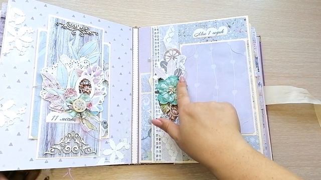 Альбом ручной работы в романтическом стиле от рождения до 18 лет.Скрапбукинг.Scrapbook Tutorial.mp4 смотреть онлайн