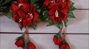 МК. Бантики с висюльками из парчовый ленты.